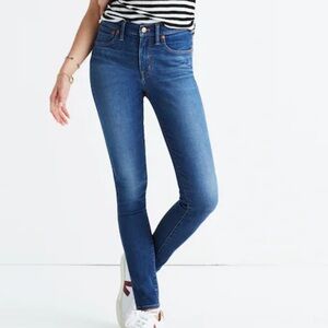 Madewell Women's 9” Mid Rise Skinny Jeans in Blue SZ 25